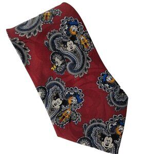 Disney Mickey Unlimited Mickey Mouse Goofy Donald Pluto Paisley Novelty Necktie